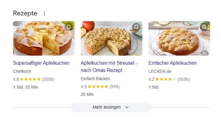 Rezepte Markup