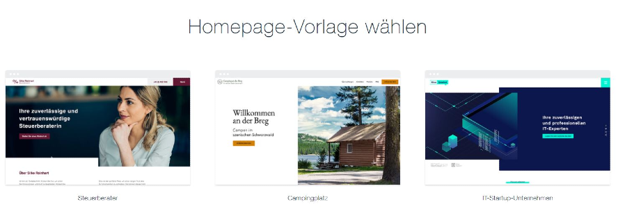 WIX Homepage-Baukasten Screenshot Webseite 