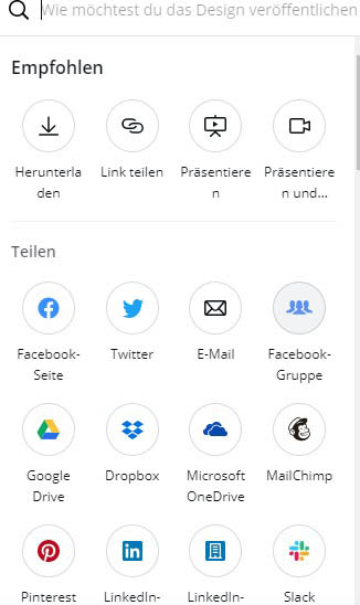 Canva teilen