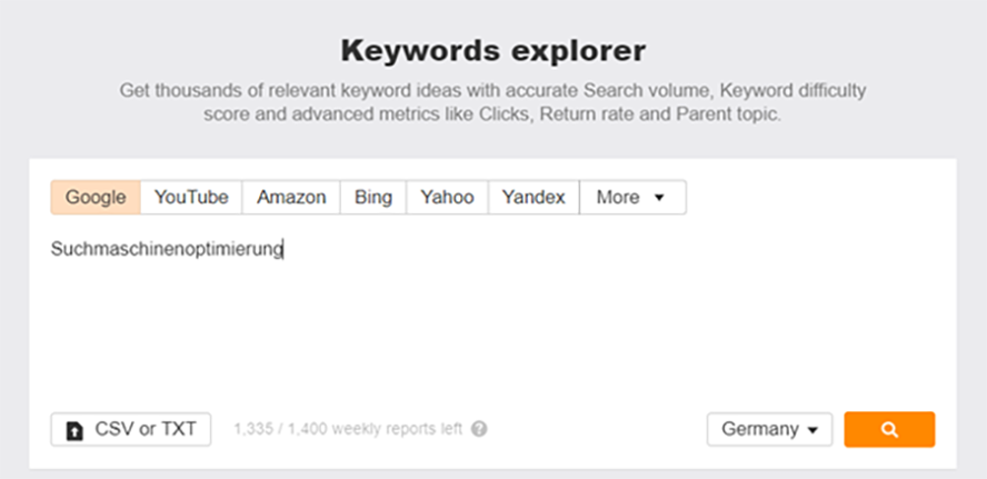 ahrefs Keywords Explorer