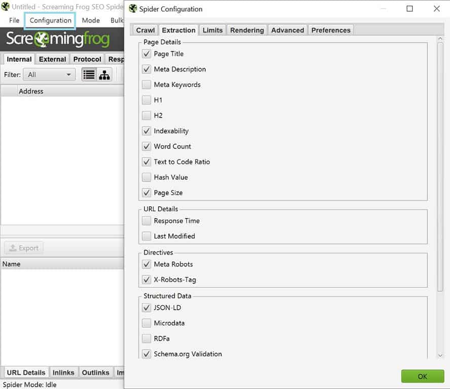 screaming frog data extraction