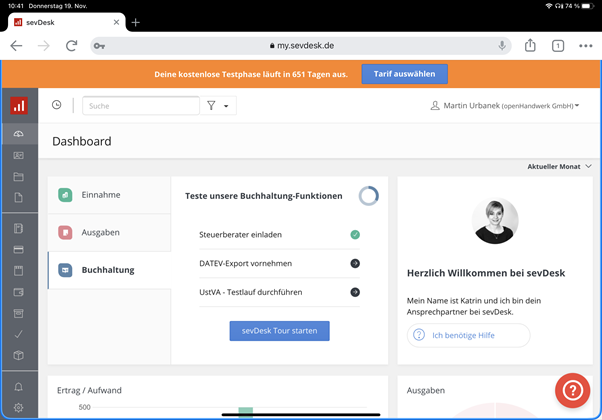 sevDesk Buchhaltung