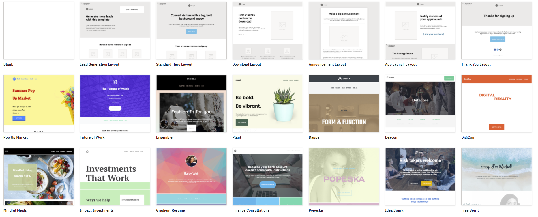 Active Campaign Seiten Templates