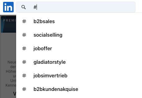 LinkedIn-Hashtag-Suche