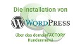 WordPress über DomainFactory Menü erstellen