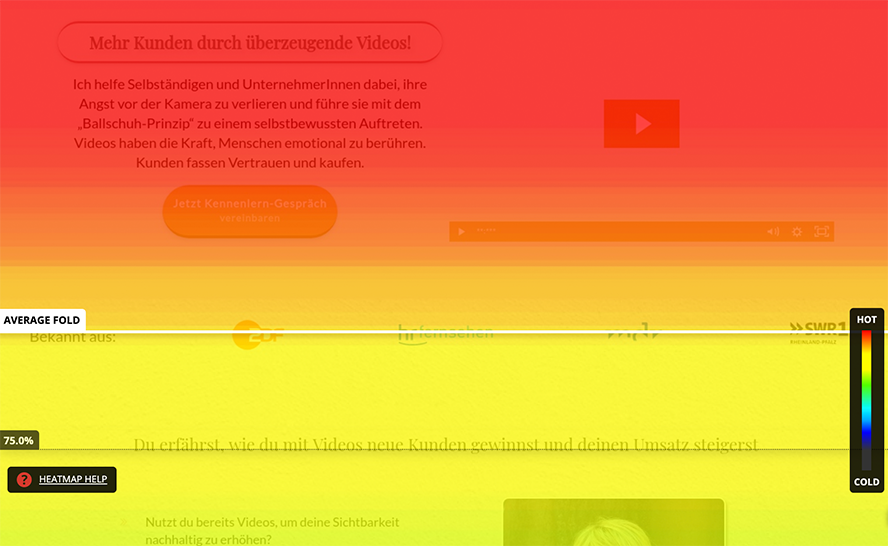 so sieht ein hotjar Heatmap Break aus