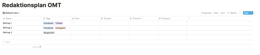 Der Redaktionsplan in Notion als Tabelle, Kanban-Board oder Kalender