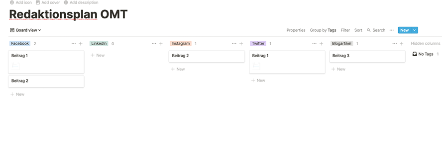 Tabelle als Kanban Board