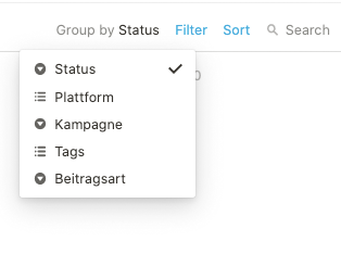 Kanban Board Listenanordnung