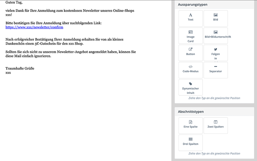 Neue E-Mail-Vorlage