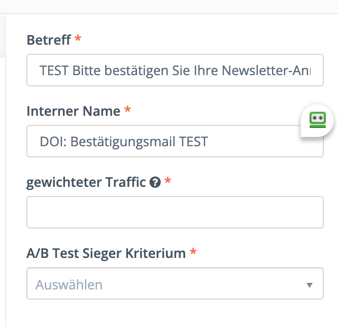 Testkriterien für A/B-Test in Mautic anlegen