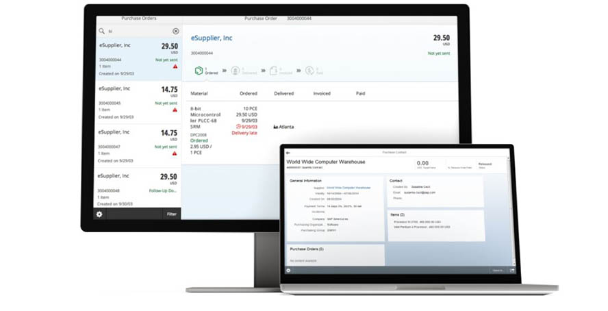 SAP ERP-System Screenshot Webseite