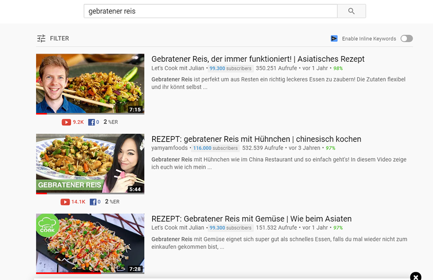 Gebratener Reis Suche