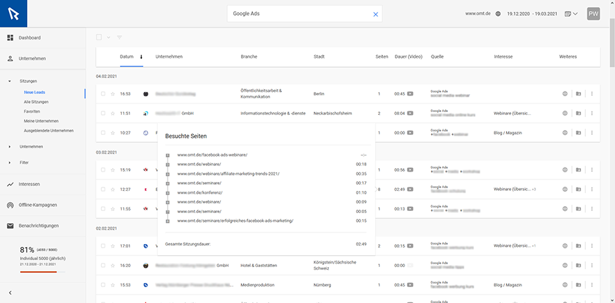 SalesViewer-GoogleAds-Page-Impressions-anonymisiert