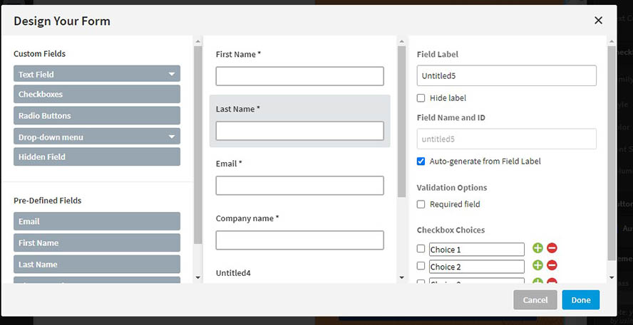 Unbounce Formular 