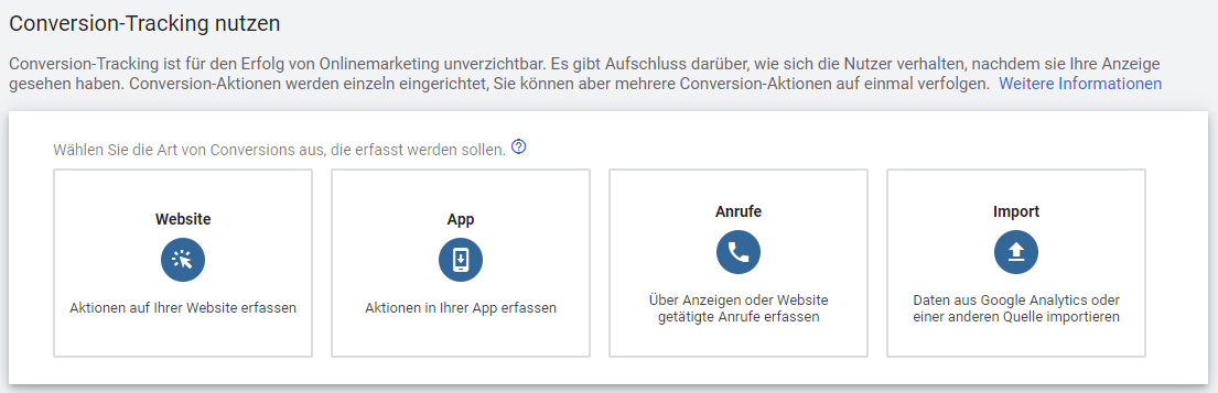 Neue Conversion-Aktion anlegen