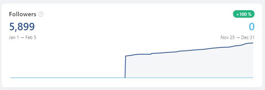 Entwicklung Follower YTD