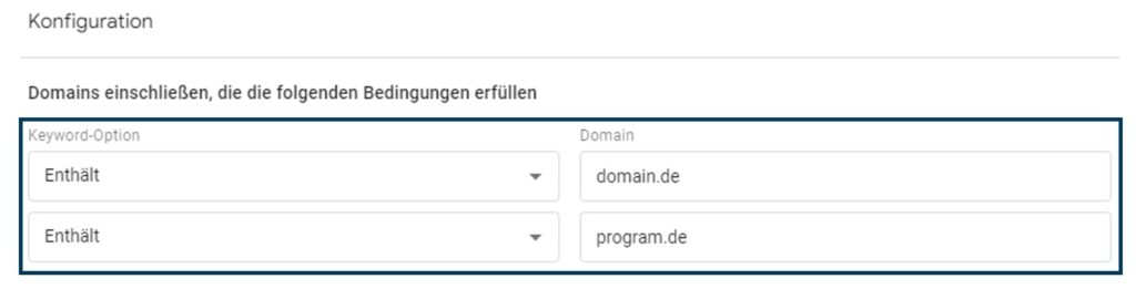 Abb18 - Konfiguration von Cross Domain Tracking