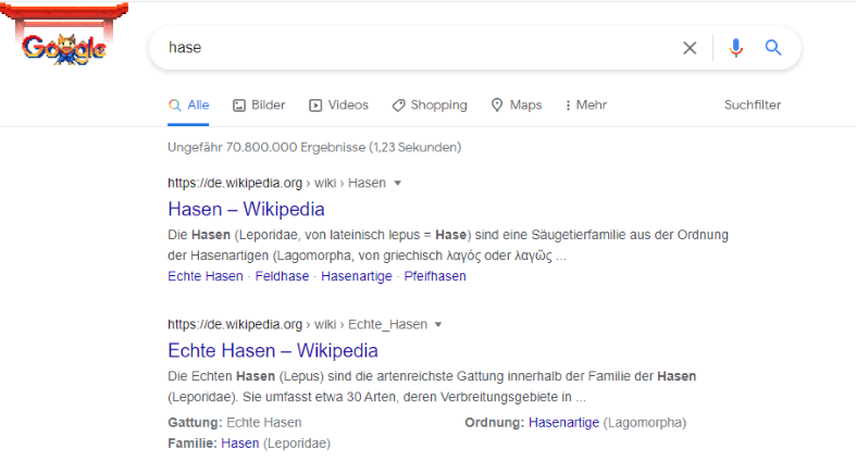 Google Suche Hase Keyword