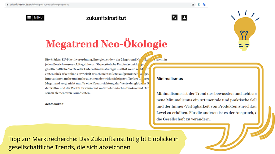 Screenshot der Webseite Zukunftsinstitut.de, Kapitel Megatrend Neu-Ökologie