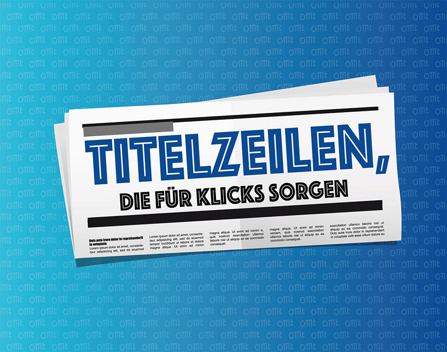 Zeitung mit Überschrift "Titelzeilen"