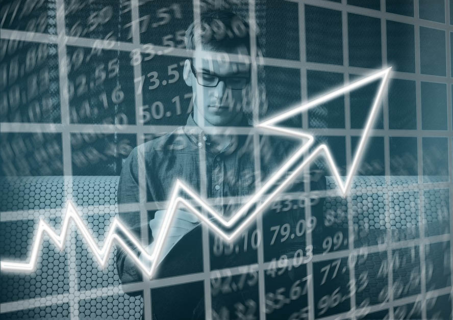 Graph mit Pfeil der nach oben zeigt