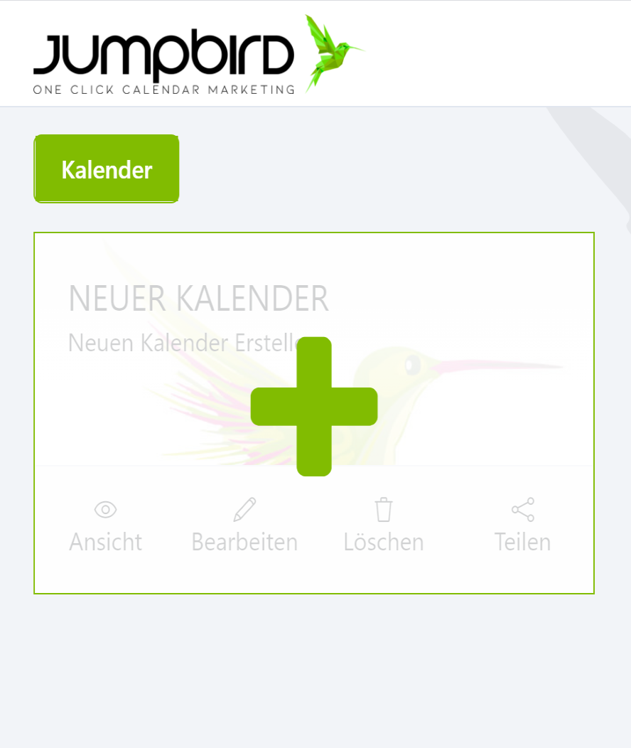 Jumpbird neuen Kalender erstellen