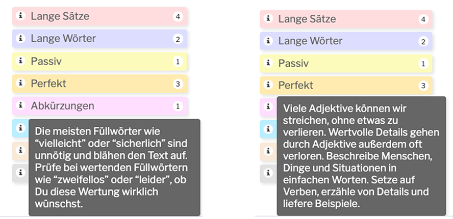 WORTLIGA Analyse der ADJEKTIVE