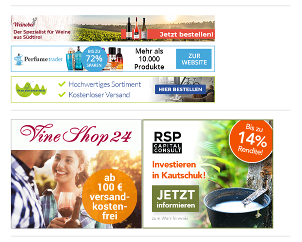 Werbebanner Affiliate-Marketing für Online-Shops