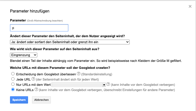 Parameter Google Search Console