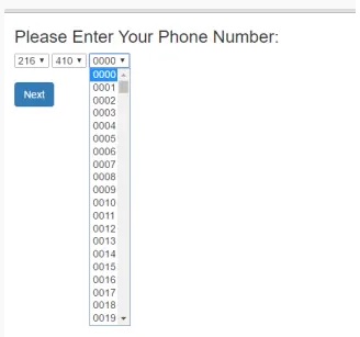 dropdown-telefonnumer