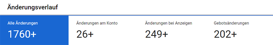 Änderungsverlauf im Google Ads Konto