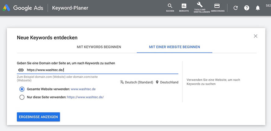 Google Keyword-Planer