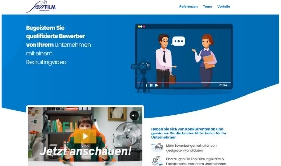 Landingpage mit recruitingvideo