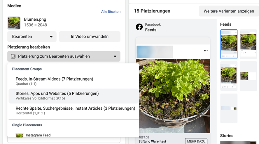 Medien Facebook Werbeanzeigenmanager