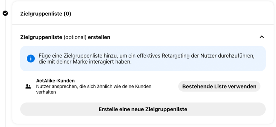 (Quelle: Screenshots Pinterest Werbemanager von Online Experience).