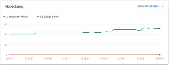 Auszug Abdeckung Google Search Console