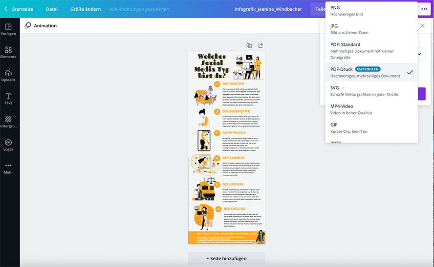 „Infografik bei Canva erstellen“ 