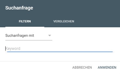 Google Search Console Suchanfrage Filter