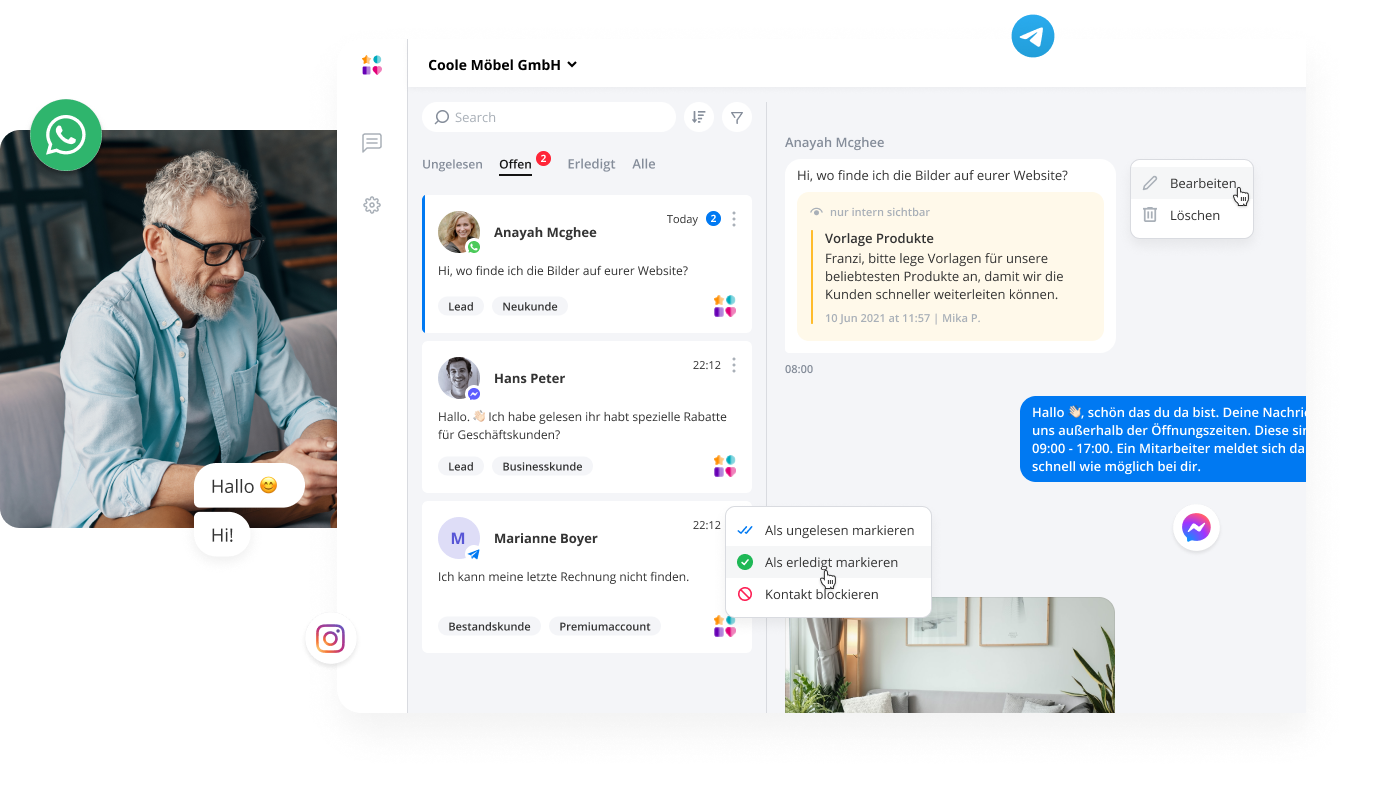 Sichere Messenger-Business Lösungen funktionieren nur mit API. ChatWerk hat dafür einfache Lösungen. 