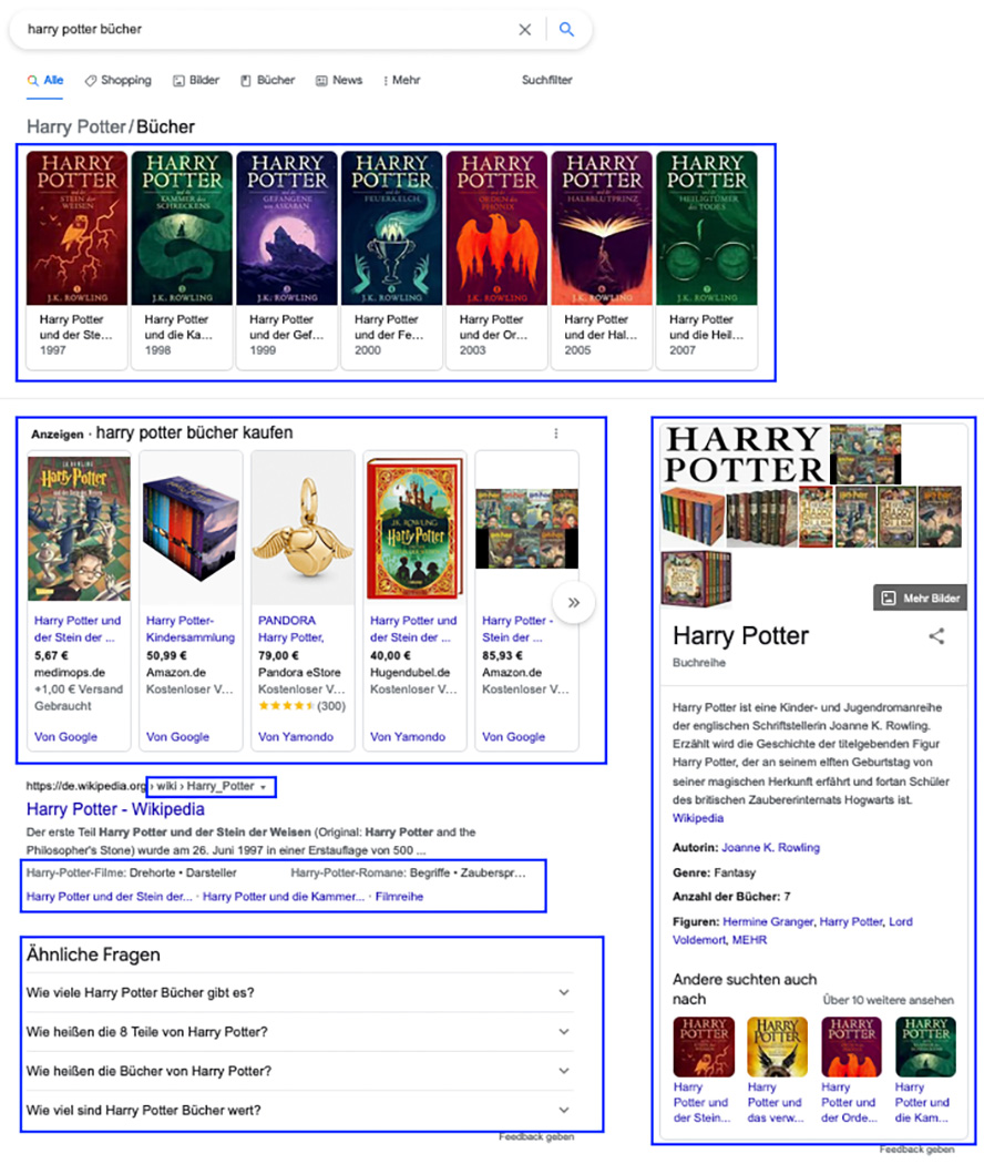 serp-feature Harry Potter Beispiel