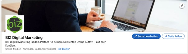 Darstellung des Headers eines LinkeIn Profils