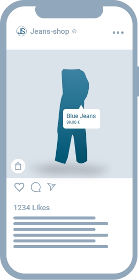 Shopping-Tags in organischen Beiträgen auf Instagram (eigene Darstellung)