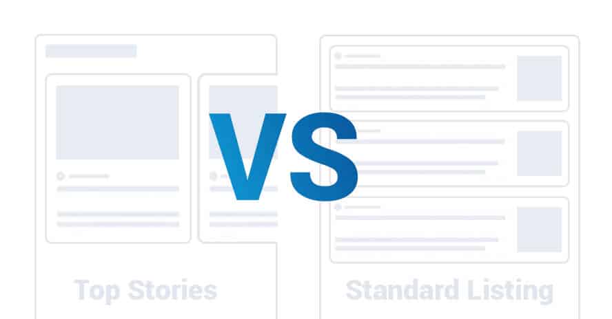TopStories vs standardlistiing bei google news