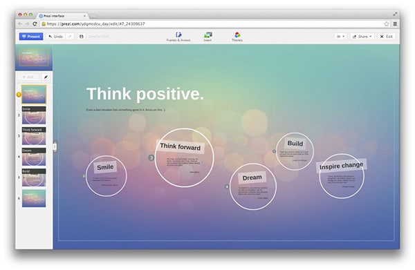 Prezi Benutzeroberfläche