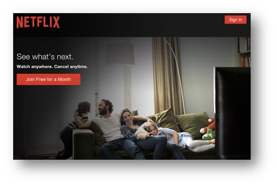Beispiel eines Call-to-Actions von Netflix, welcher den Nutzern zusätzliche Informationen bereitstellt. 