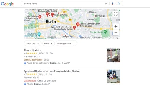 Google-Suche eisdiele berlin