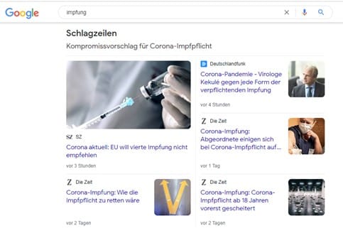 Google-Suche impfung