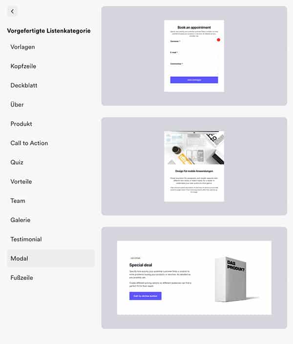 Pop-Up sind nicht ohne Grund beliebt – und nichts anderes sind „Modals“ von Onepage.