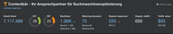 ahrefs-benutzeroberfläche